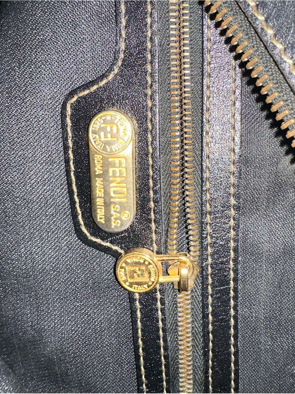 Fendi Black and Brown Striped Crossbody Bag - Picture 6 of 7